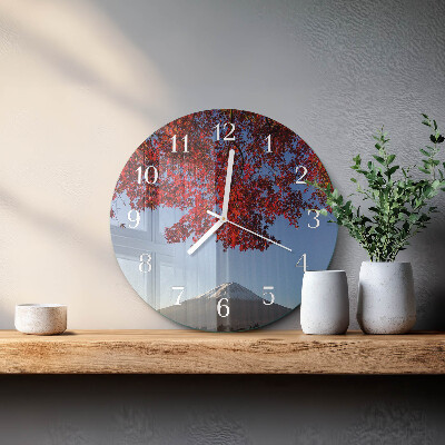Round wall clock Mountain Leaves