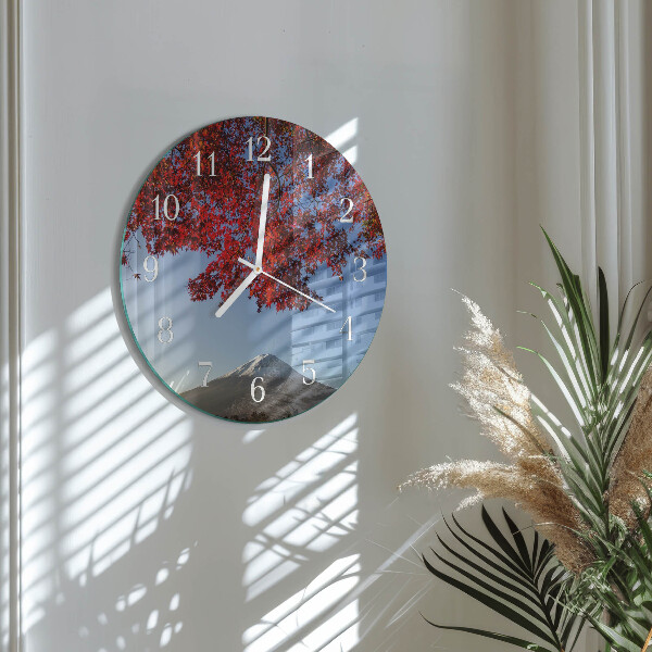 Round wall clock Mountain Leaves