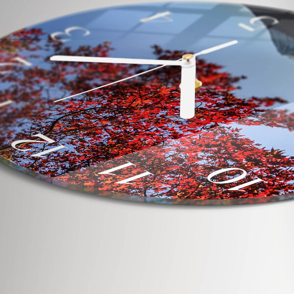 Round wall clock Mountain Leaves
