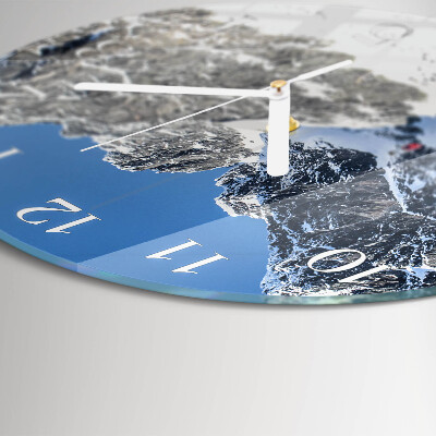 Round wall clock Mountains Winter