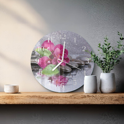 Round wall clock Orchid