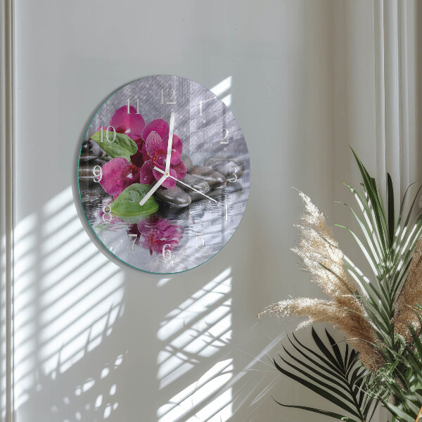 Round wall clock Orchid