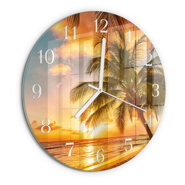 Round wall clock Sunset