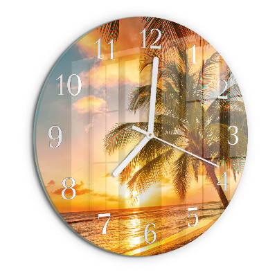 Round wall clock Sunset