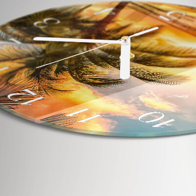 Round wall clock Sunset