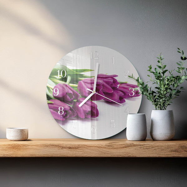 Round wall clock Tulips