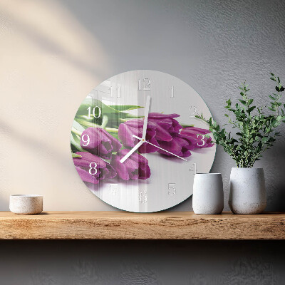 Round wall clock Tulips
