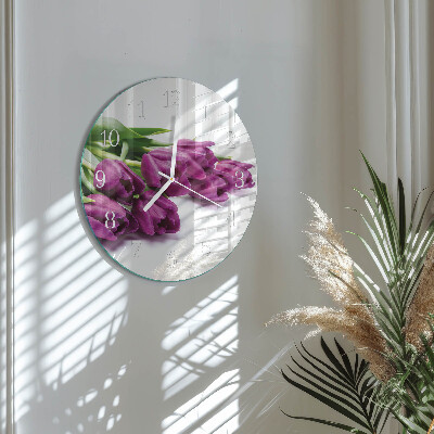 Round wall clock Tulips