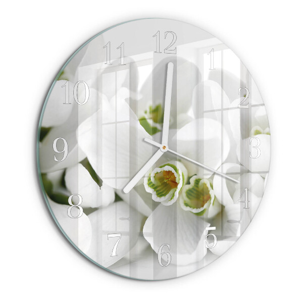Round wall clock Flowers