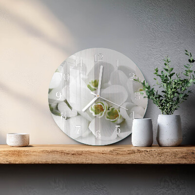 Round wall clock Flowers