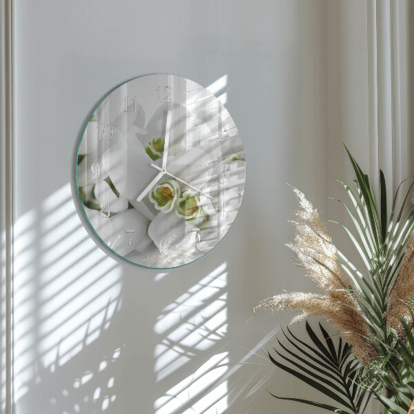 Round wall clock Flowers