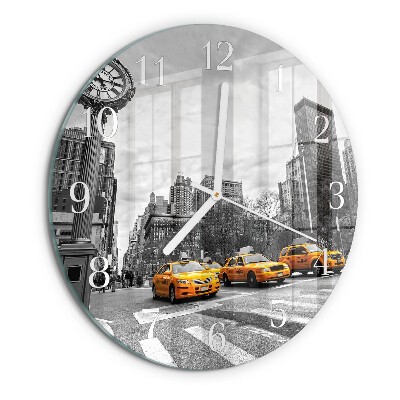 Round wall clock Taxi