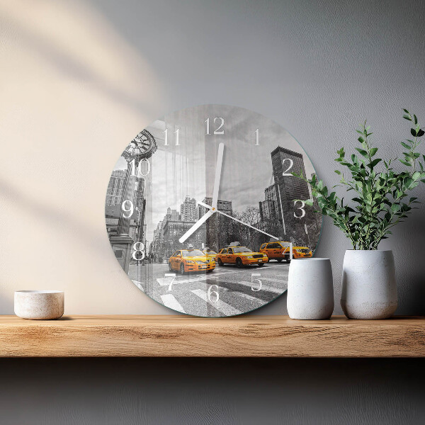 Round wall clock Taxi