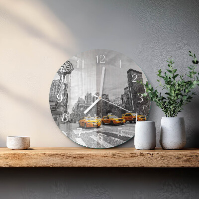 Round wall clock Taxi