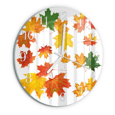 Round wall clock Leaves