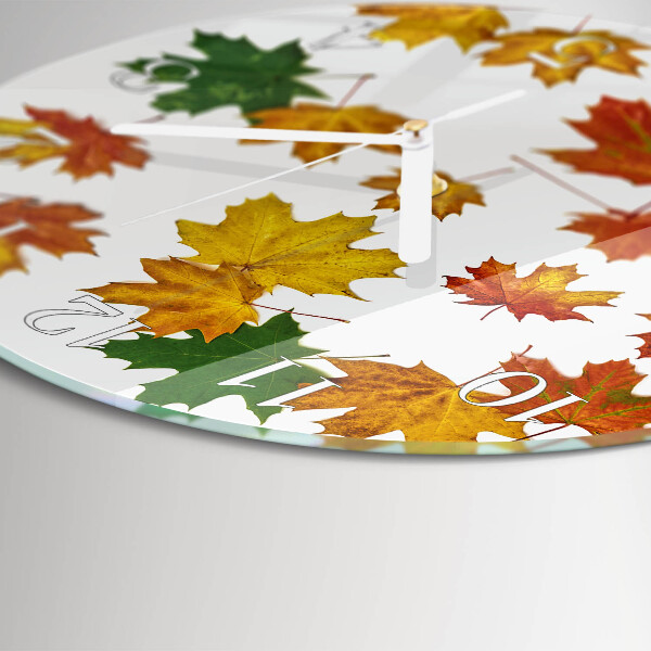 Round wall clock Leaves