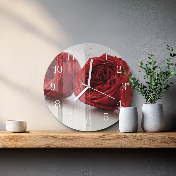 Round wall clock Flowers