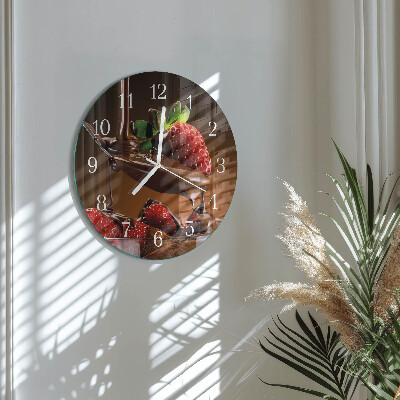 Round wall clock Chocolate Strawberries