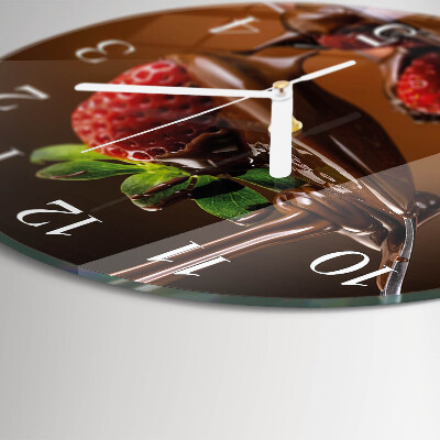Round wall clock Chocolate Strawberries