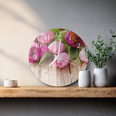 Round wall clock Tulips