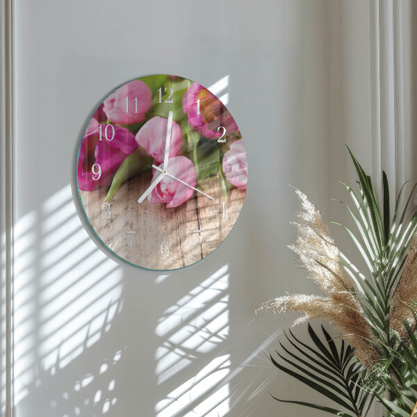 Round wall clock Tulips