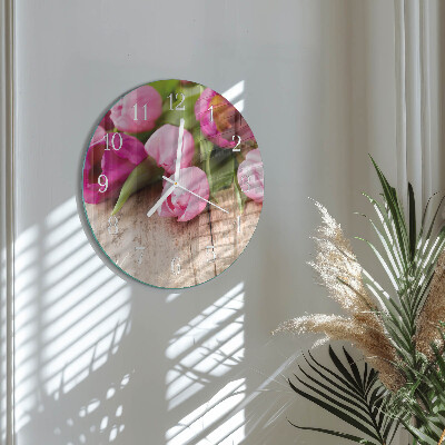 Round wall clock Tulips