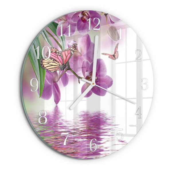 Round wall clock Butterflies