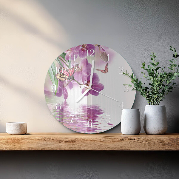 Round wall clock Butterflies