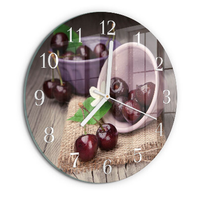 Round wall clock Burgundy Cherries