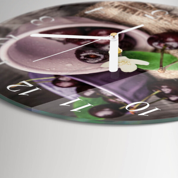 Round wall clock Burgundy Cherries