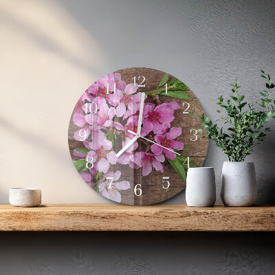 Round wall clock Flowers