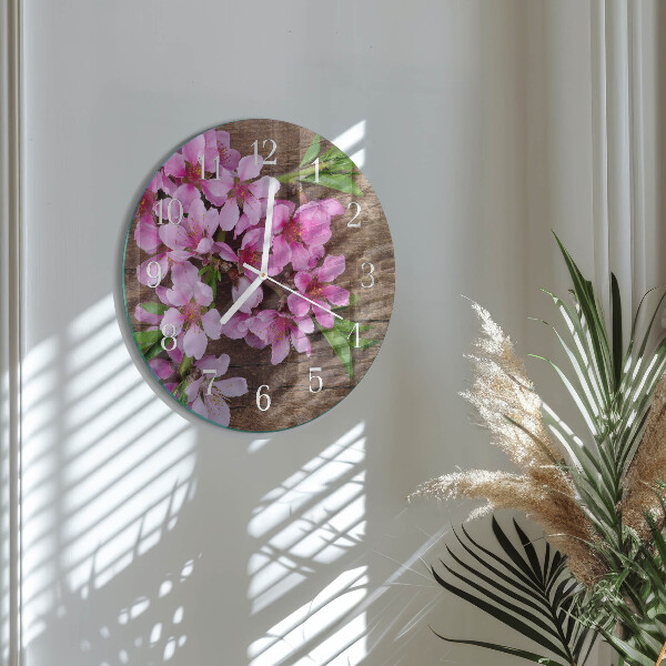 Round wall clock Flowers