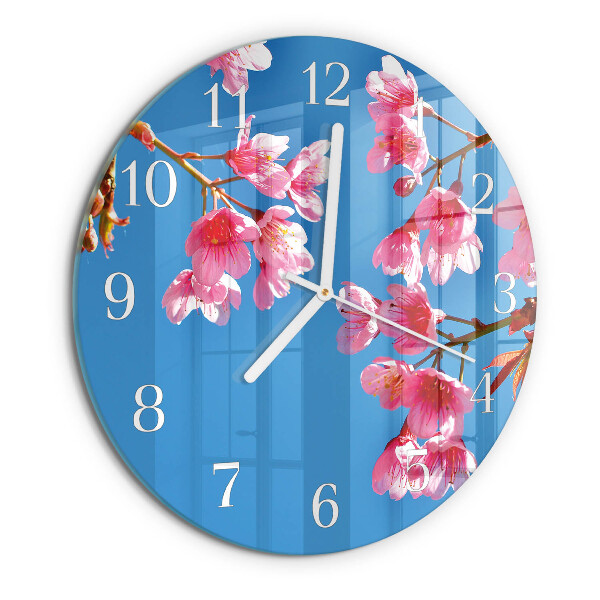 Round wall clock Flowers
