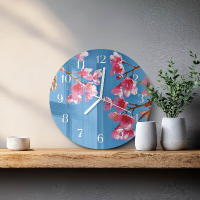 Round wall clock Flowers