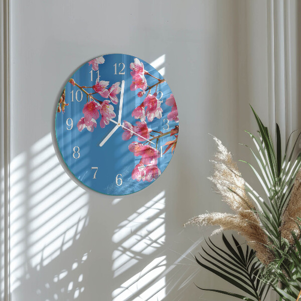 Round wall clock Flowers