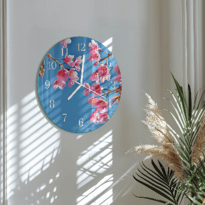 Round wall clock Flowers