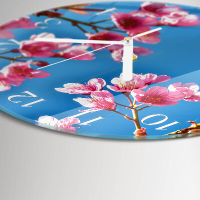 Round wall clock Flowers