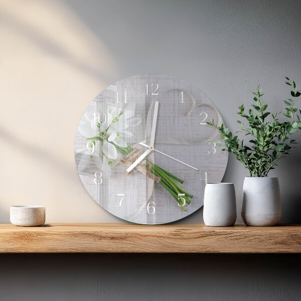 Round wall clock Bouquet of Flowers