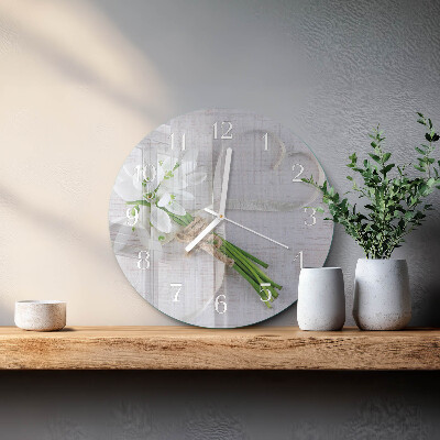 Round wall clock Bouquet of Flowers