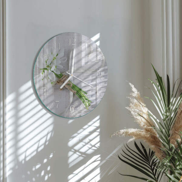Round wall clock Bouquet of Flowers