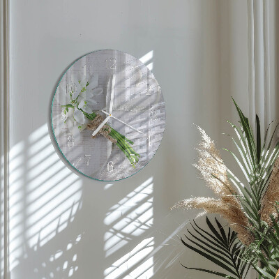 Round wall clock Bouquet of Flowers