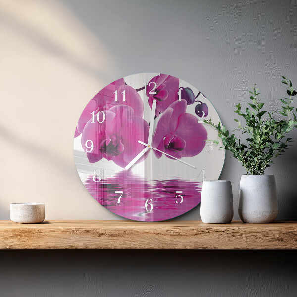 Round wall clock Orchid