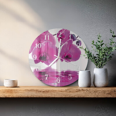 Round wall clock Orchid
