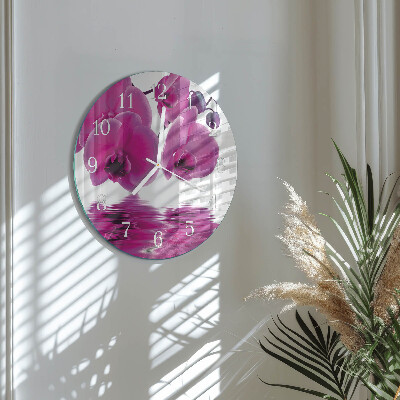 Round wall clock Orchid