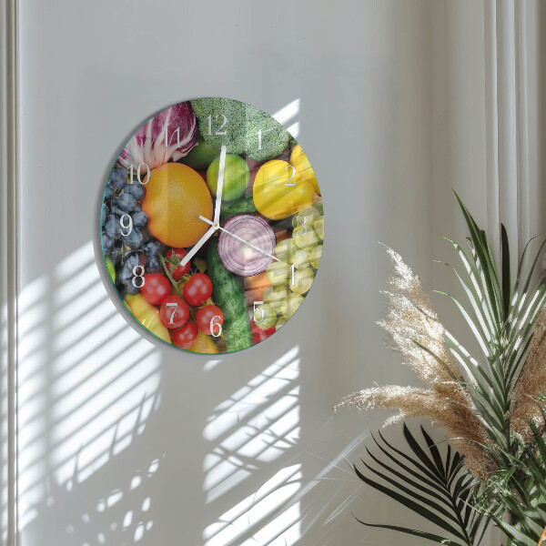 Round wall clock Fruits and Vegetables