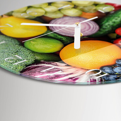 Round wall clock Fruits and Vegetables