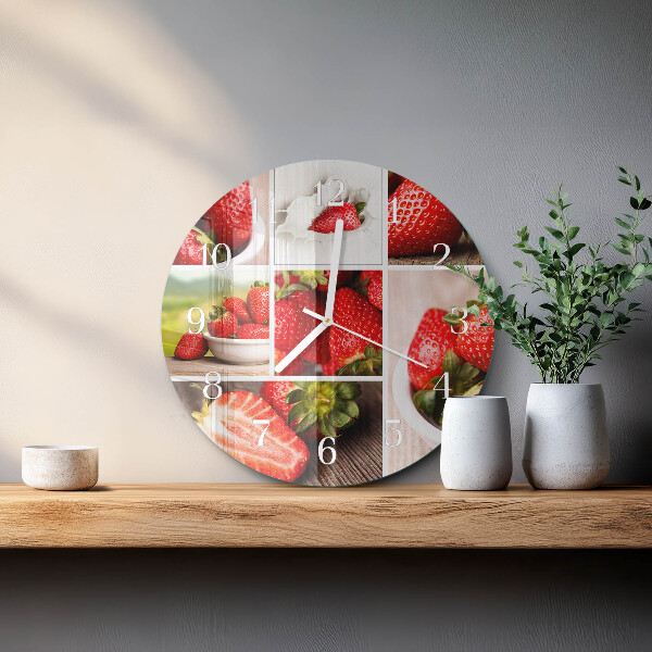 Round wall clock Strawberries