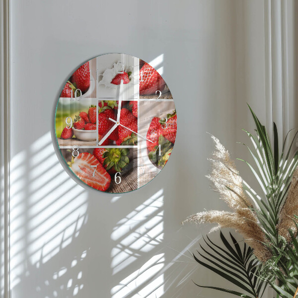 Round wall clock Strawberries