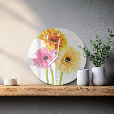Round wall clock Flowers
