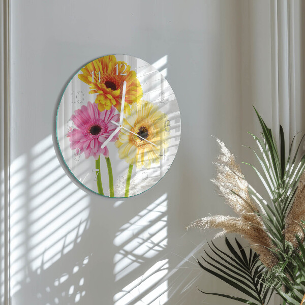 Round wall clock Flowers
